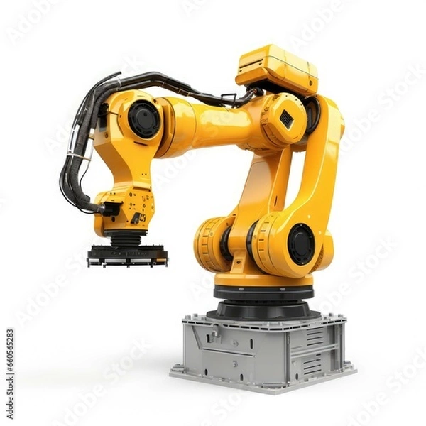 Fototapeta Robotic arm industry: Automation, precision, efficiency across various sectors globally.