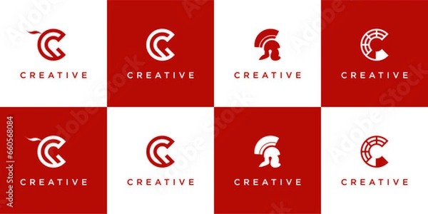 Fototapeta Creative icon set spartan logo desings vector
