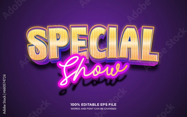 Fototapeta Special Show 3D editable text style effect