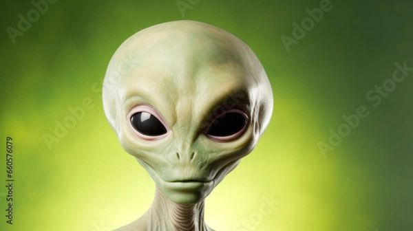 Fototapeta Image of an alien. Humanoid from an other planet portrait on studio background.