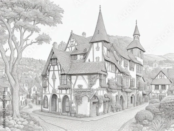 Fototapeta castle in the forest