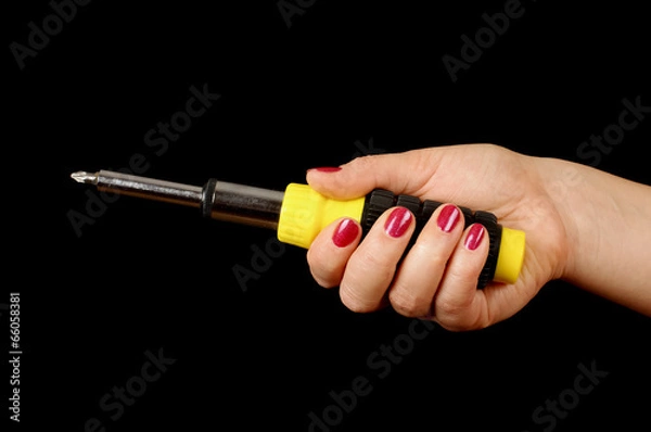 Obraz Woman hand holding philips screwdriver