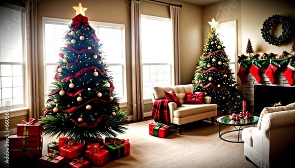 Obraz (4K) A christmas tree AI