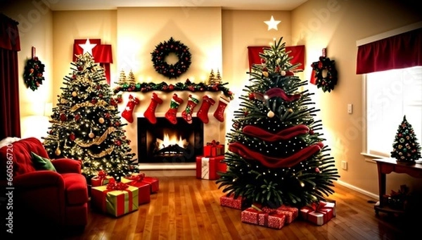 Obraz (4K) A christmas tree AI