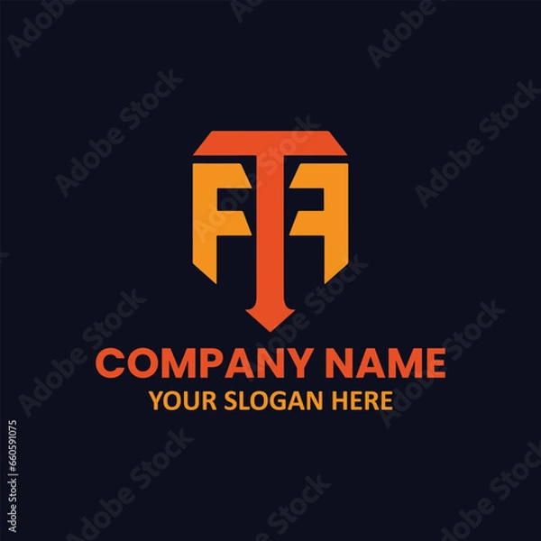 Fototapeta letters ftf and ftp text logo design vector