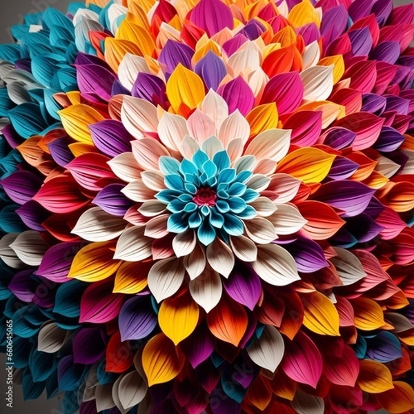 Fototapeta Multicolour flowers, ia generated 