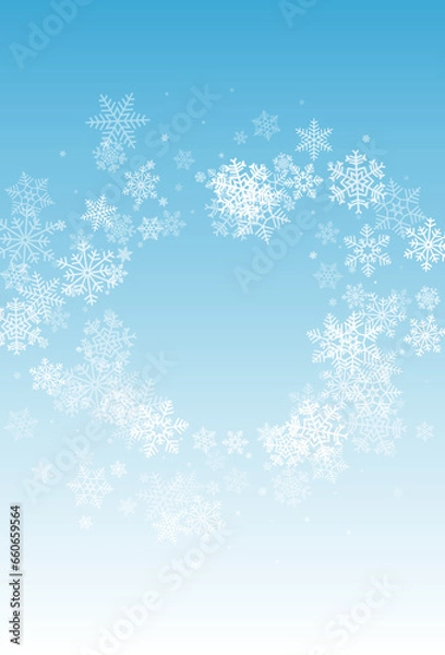 Fototapeta Silver Snowflake Vector Blue Background. Holiday