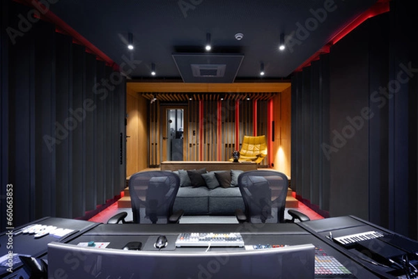 Obraz Interior of a two seat modern luxury recording studio