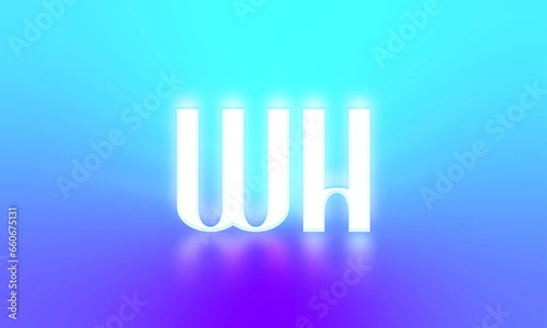 Fototapeta glowing letters initials reflections rays of light turquoise background