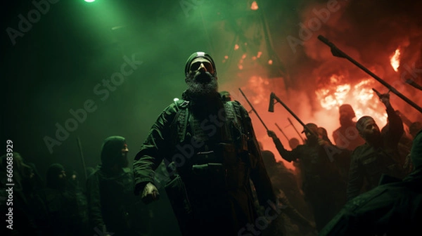 Obraz Confronting Extremism: A Candid Glimpse into terrorist Ideology, generative ai
