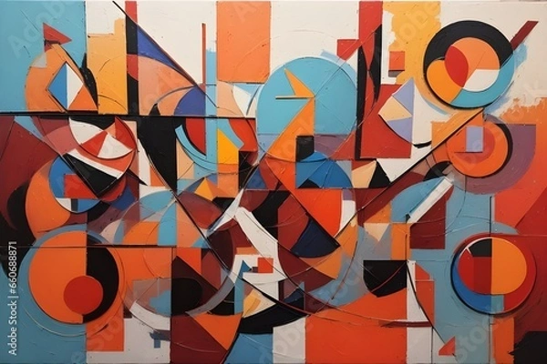 Fototapeta Vivid Geometry An Abstract Exploration - Generative AI Edition





