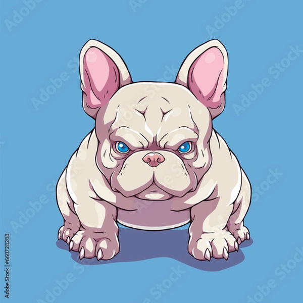 Obraz Dog american bully pitbull white
