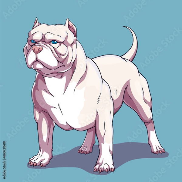 Obraz Dog american bully pitbull white
