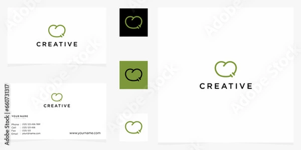Fototapeta modern design template for infographics with love heart creative logo desings vector
