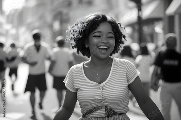 Fototapeta Eternal Laughter A Candid Street Symphony - Generative AI Edition




