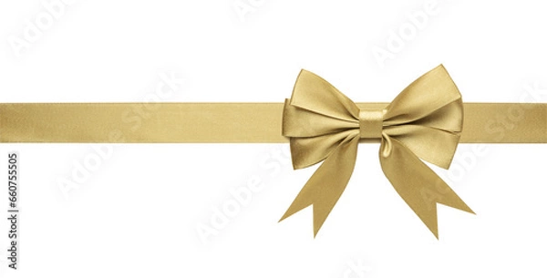 Fototapeta gold bow isolated on white background.