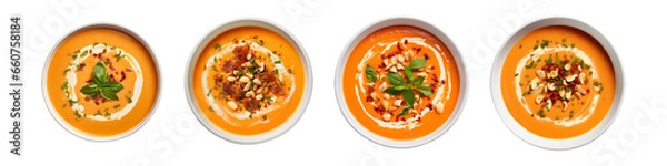 Obraz Salmorejo, transparent background, isolated image, generative AI
