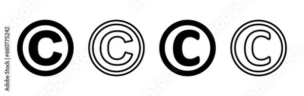 Obraz Copyright icon vector. copyright symbol
