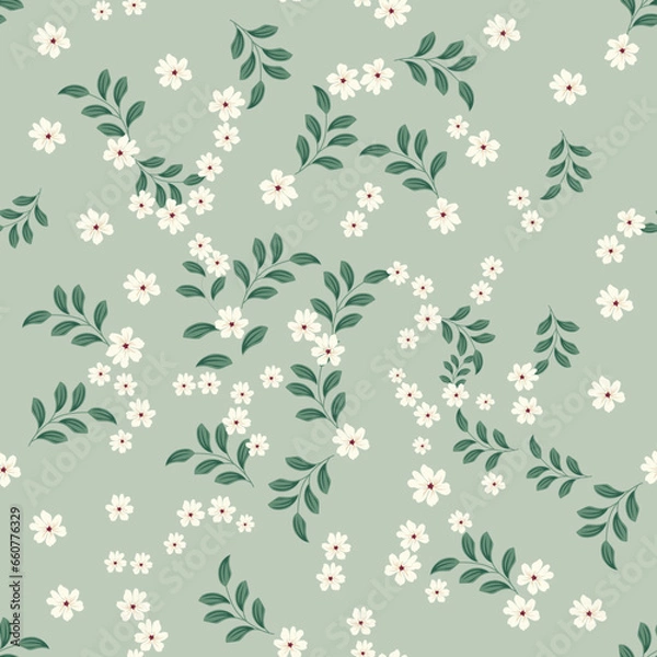 Fototapeta seamless small vector flower design on background