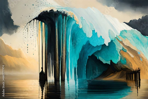 Fototapeta Original artwork photo of marble ink abstract art