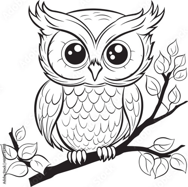 Obraz owl sitting on branch