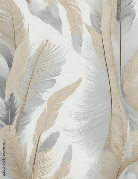 Obraz white feather background Ai generative