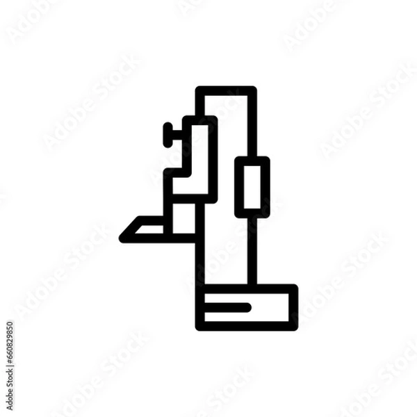 Obraz Height gauge measurement icon with black outline style. measure, gauge, height, meter, scale, ruler, chart. Vector Illustration
