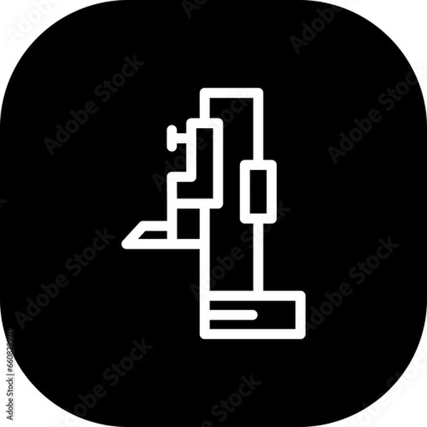 Obraz Height gauge measurement icon with black filled line outline style. measure, gauge, height, meter, scale, ruler, chart. Vector Illustration
