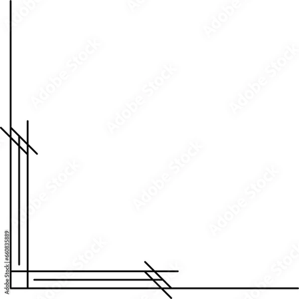 Fototapeta Corner Border Outline Isolated Vector