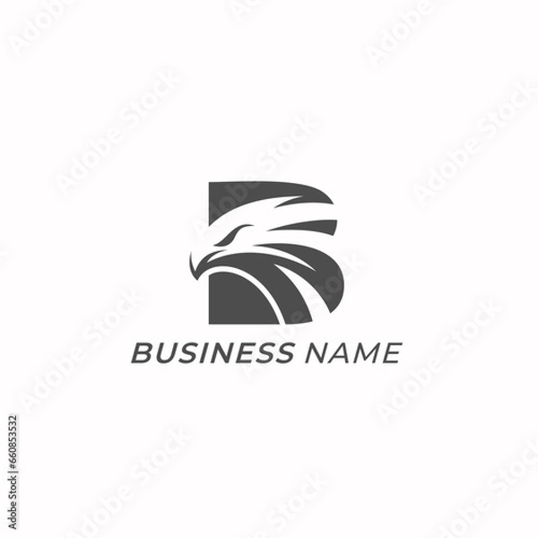 Obraz logo design combine eagle and letter B