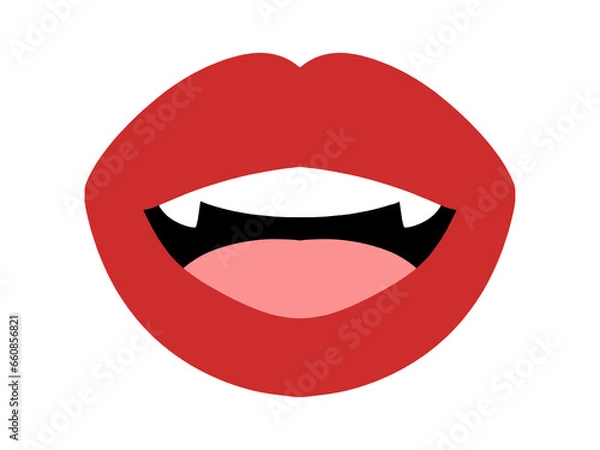 Fototapeta ハロウィンの吸血鬼の赤い唇イラスト素材