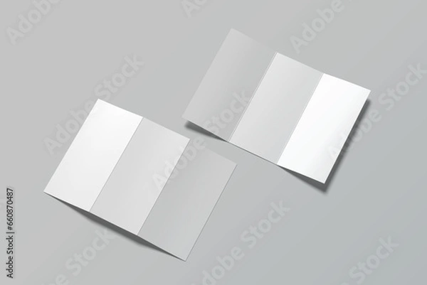 Fototapeta A4 Trifold Brochure Blank Mockup