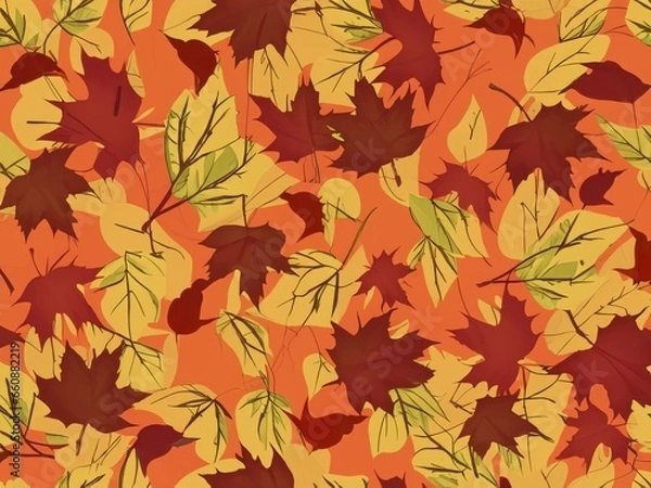 Fototapeta seamless pattern with leaves