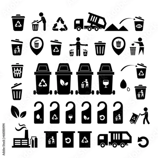 Obraz Garbage icons set
