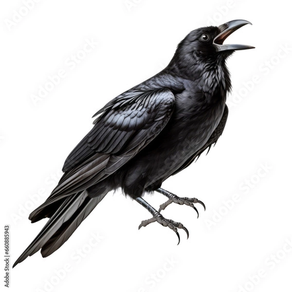 Fototapeta black crow are making weird noises