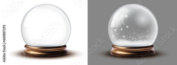 Obraz Realistic transarent snow ball