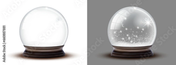 Obraz Realistic transarent snow ball