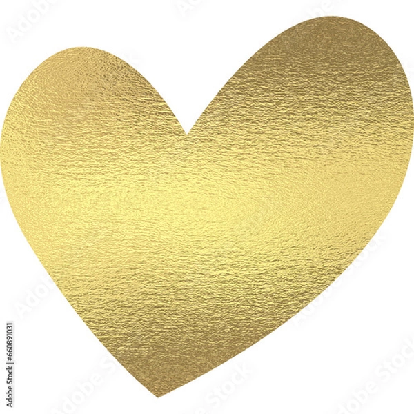 Fototapeta Złote serce z przezroczystym tłem