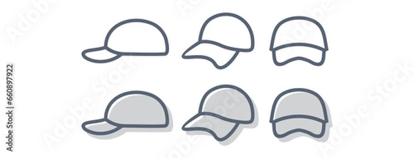 Fototapeta 
various kinds of hats logo icon vector illustration simple