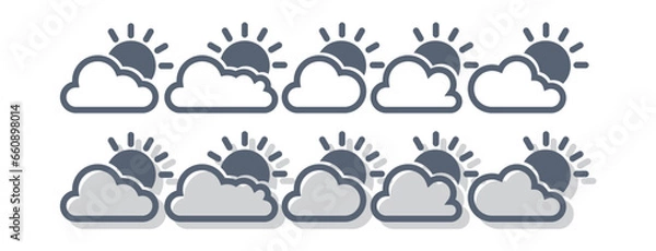 Fototapeta sun with clouds logo icon vector illustration