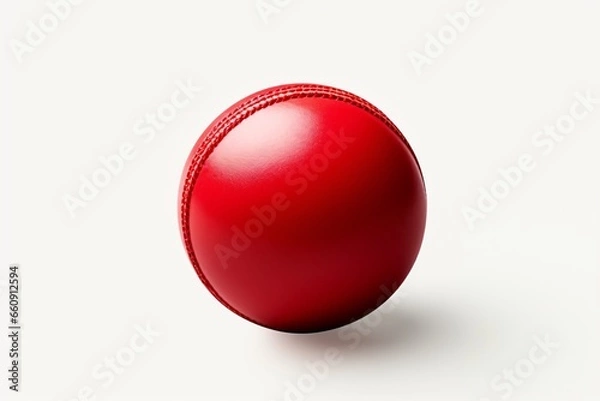 Obraz A red cricket leather ball isolated on a white background
