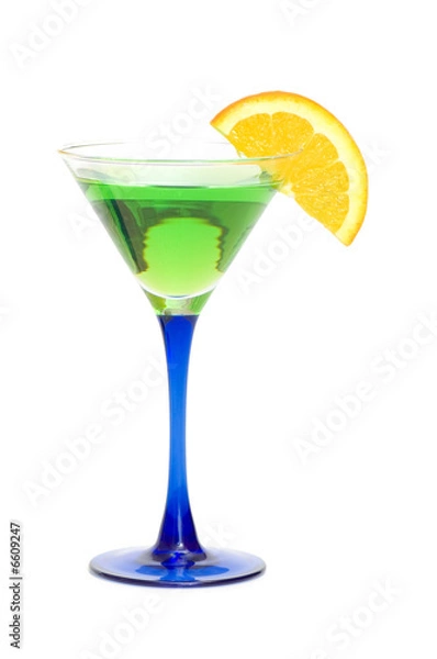 Fototapeta Green cocktail isolated on the white background