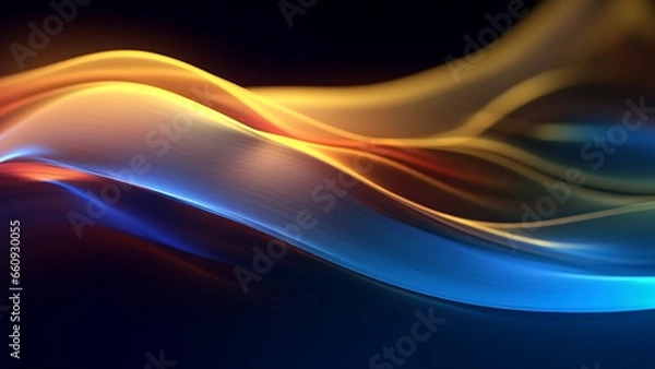Fototapeta Abstract blue and yellow wave background
