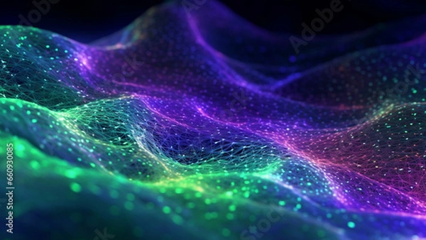 Obraz Holographic Particle Network abstract background