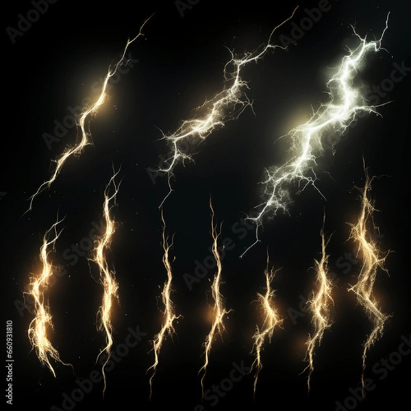 Fototapeta 稲妻エフェクトのセット