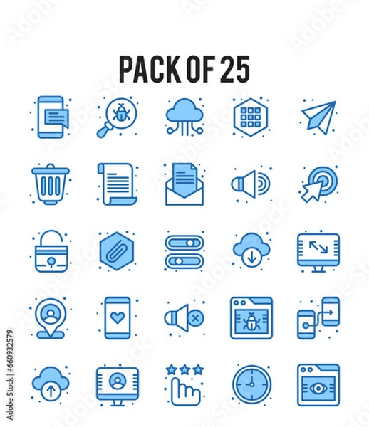 Fototapeta 25 User Experience. Two Color icons Pack. vector illustration.