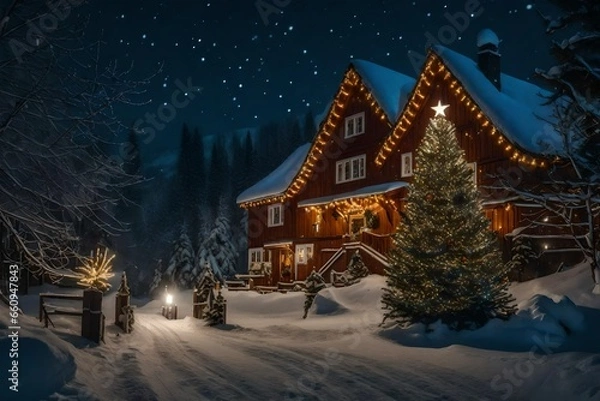 Fototapeta A Christmas-themed online course.