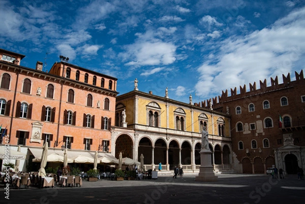 Obraz cityscape in Verona, Italy., streets and monuments