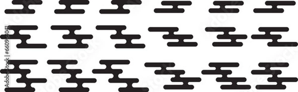 Fototapeta 和風の雲のベクターイラストセット