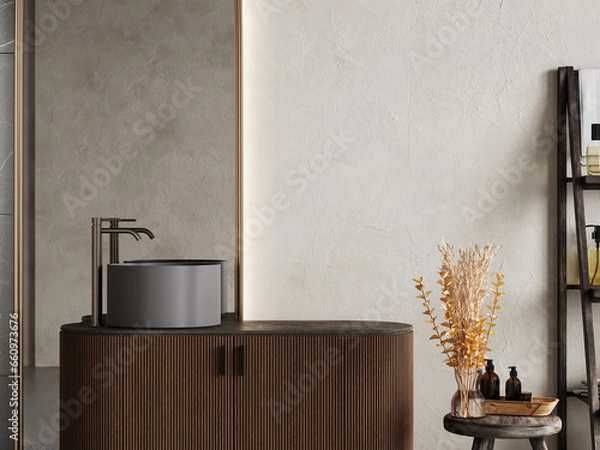 Fototapeta Contemporary bathroom with copyspace, 3d render